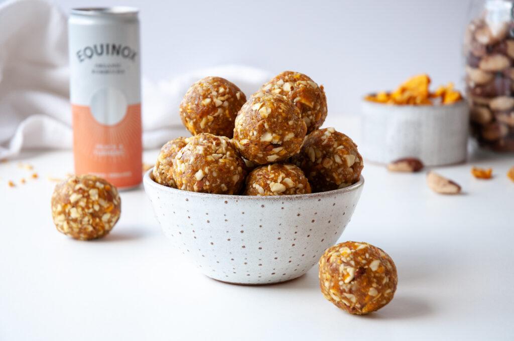 Turmeric Bliss Balls Kombucha Recipes Equinox Kombucha
